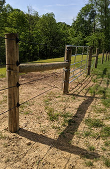 post and wire fence