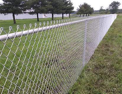 silver chain link fence