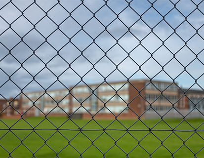 fence with building background