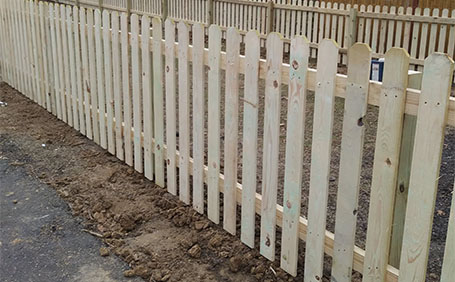 wood picket fence